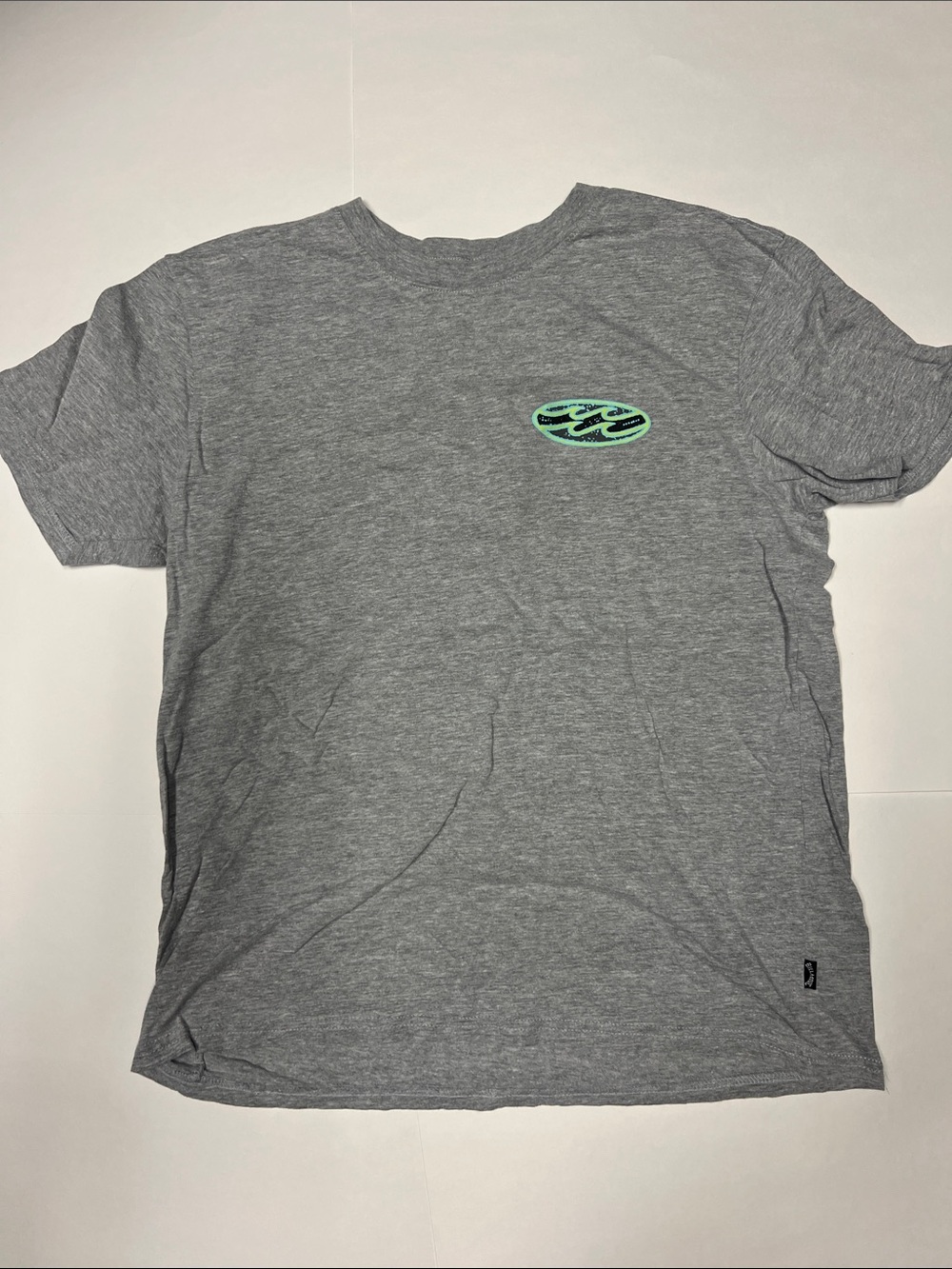 Billabong Gray Short Sleeve Crewneck Tee with Mint Wave Logo